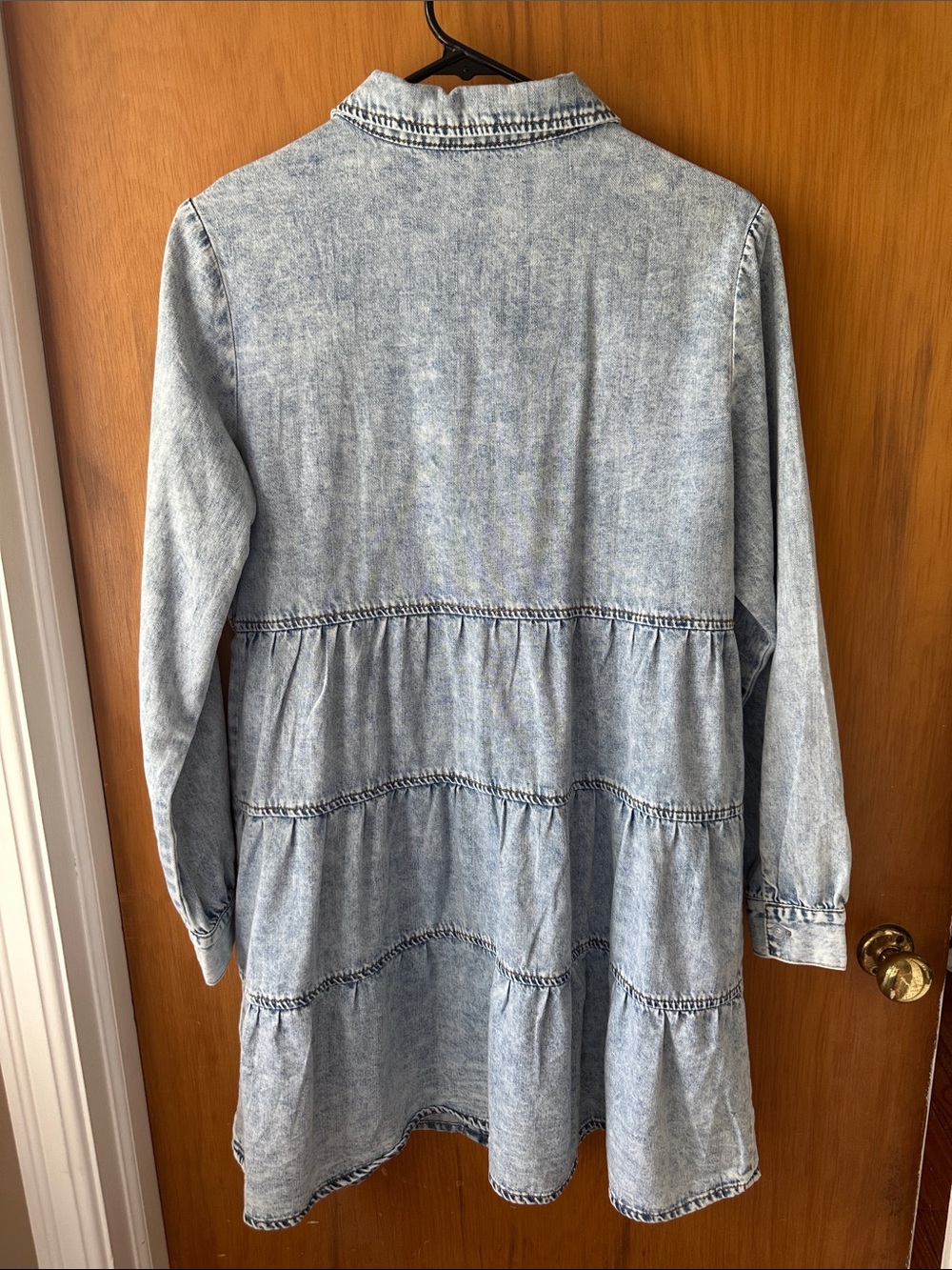 Light Wash Denim Shirt Dress - Picture 4 of 4
